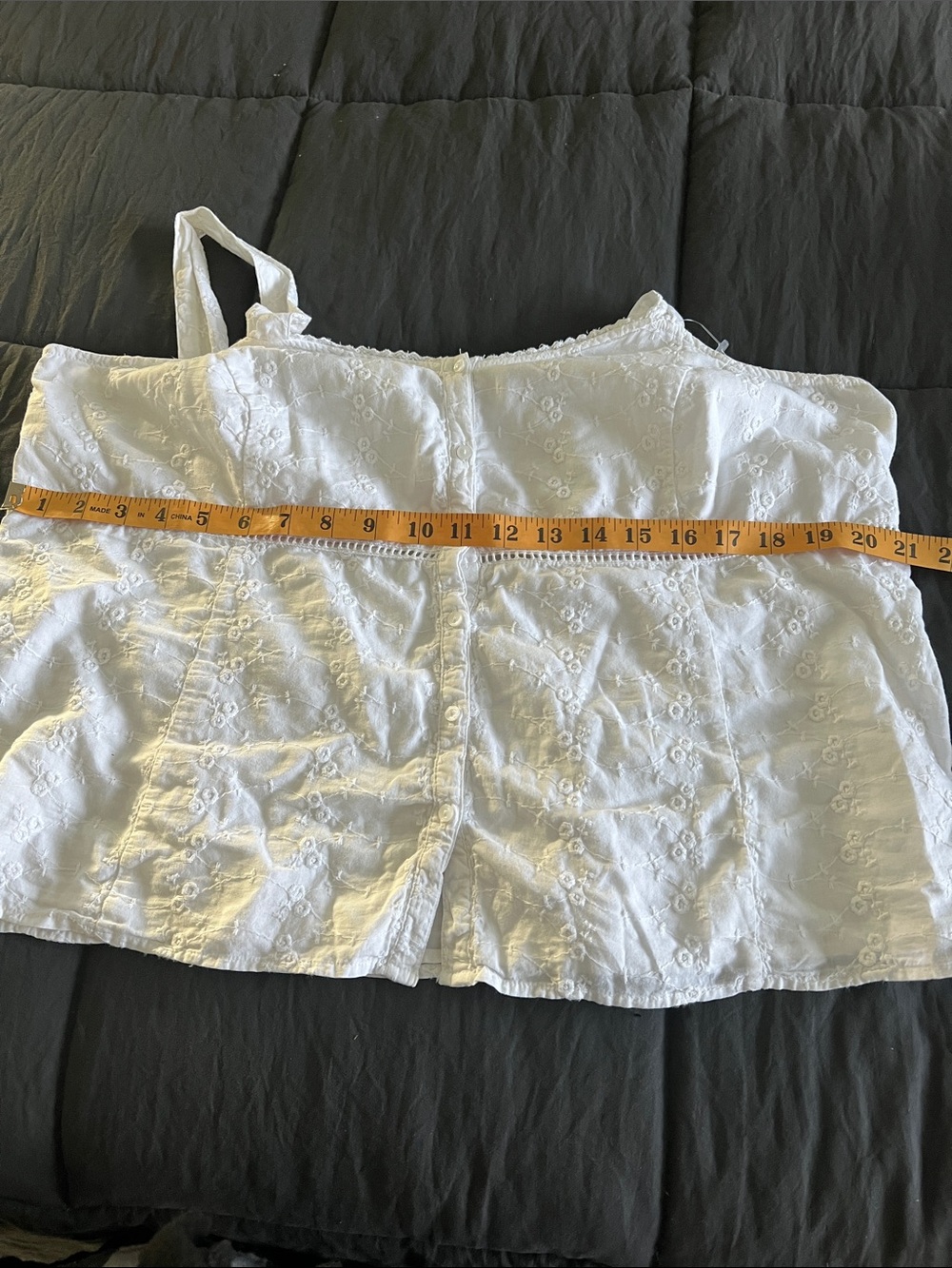 St. John's Bay White Eyelet Camisole Top - Picture 5 of 7